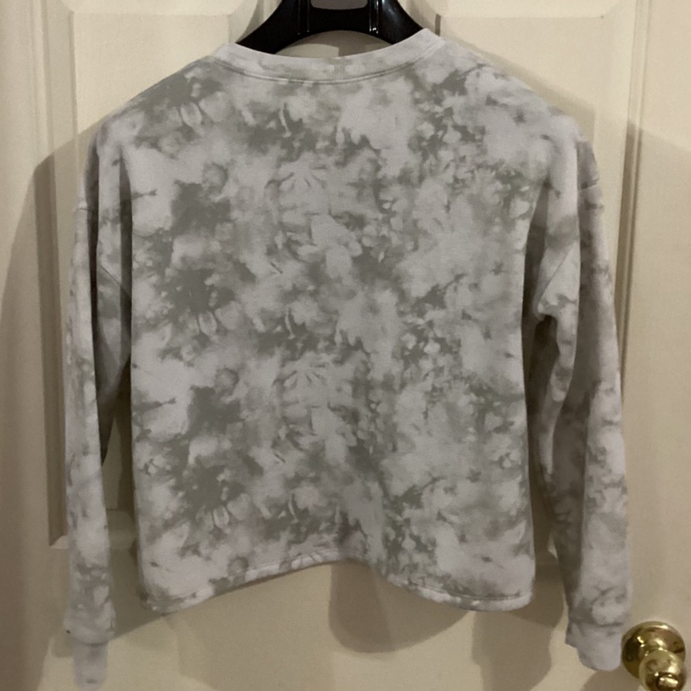 Disney Mickey Mouse Women’s XS Oversized Crewneck Cropped Marbled Sweater - Picture 4 of 8